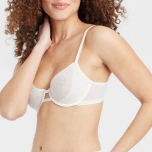 Women's Mesh Unlined Demi Bra - Auden™ White 38DDD